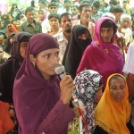 A woman leader delivering speech in UP budget meeting