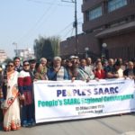 NRDS delegation with civil society representatives from other South Asian countries are marching towards the conference venue of the Peoples SAARC convergance on 22nd November 2014 in Kathmandu.